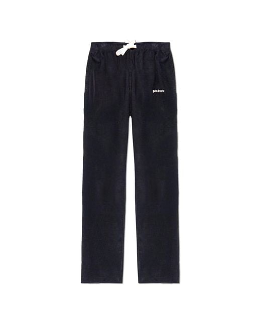 Palm Angels Blue Loose-Fit Corduroy Trousers for men