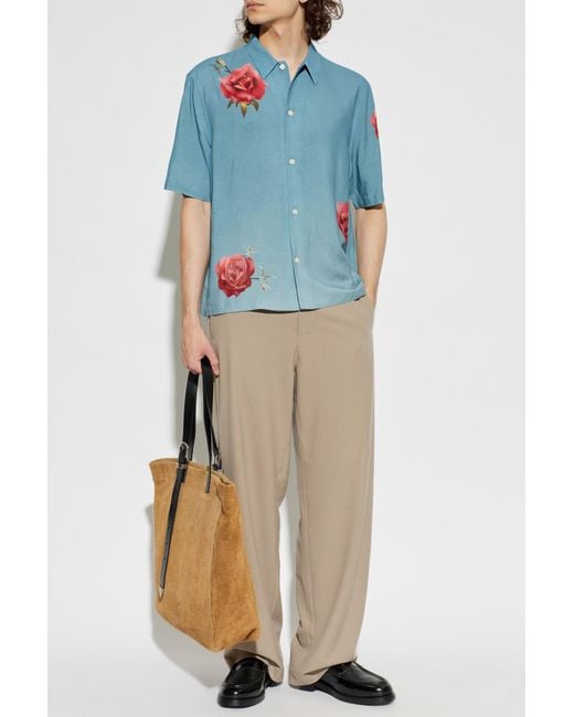 AllSaints Blue "Fleur" Shirt for men