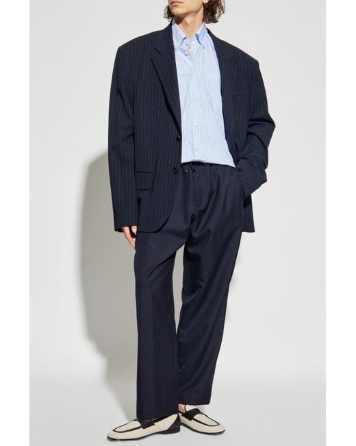 Paul & Shark Blue Shirt With A Striped Pattern for men