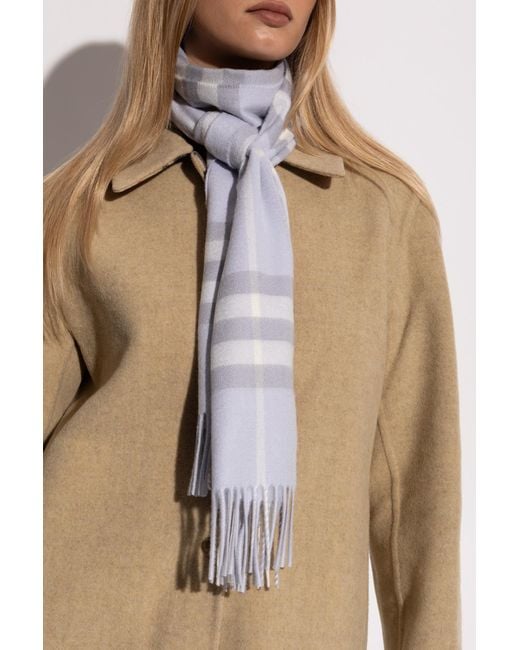 Burberry White Cashmere Scarf