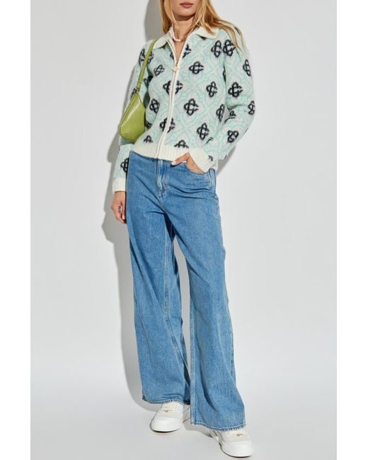 Casablanca Blue Patterned Cardigan