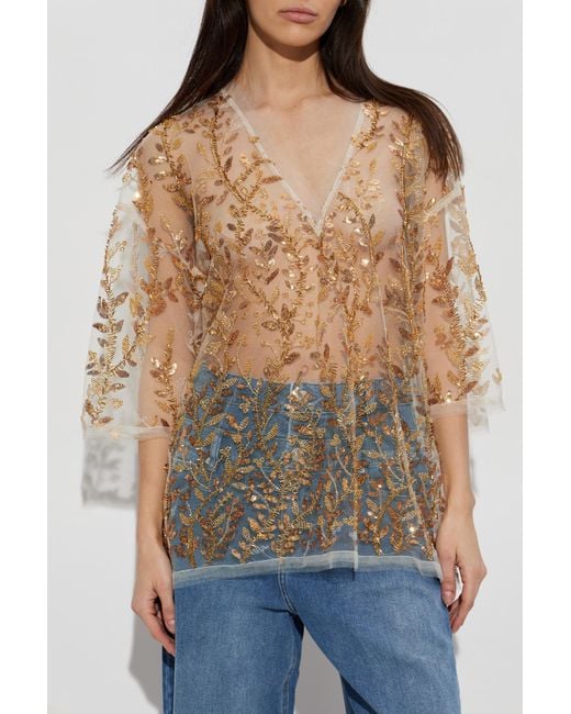 Munthe Blue Sequin Top 'Babur'