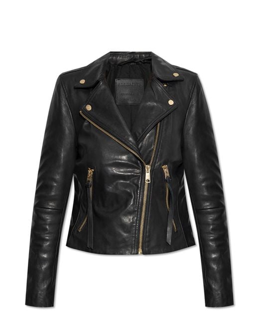 AllSaints Black Leather Jacket Dalby