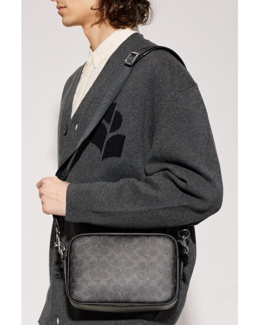 COACH Black Shoulder Bag With Monogram for men