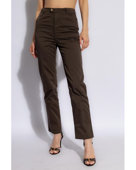 Saint Laurent Brown Cotton Trousers