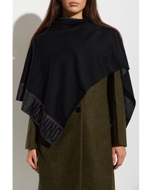 Moschino Blue Poncho With Lurex Thread