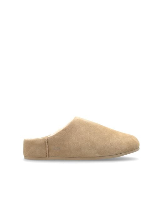Ugg Natural Suede Slides 'Elea'