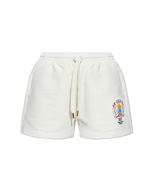 Casablanca White Logo Shorts