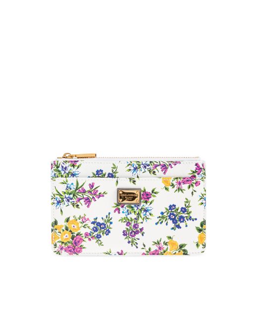 Dolce & Gabbana White Leather Card Holder