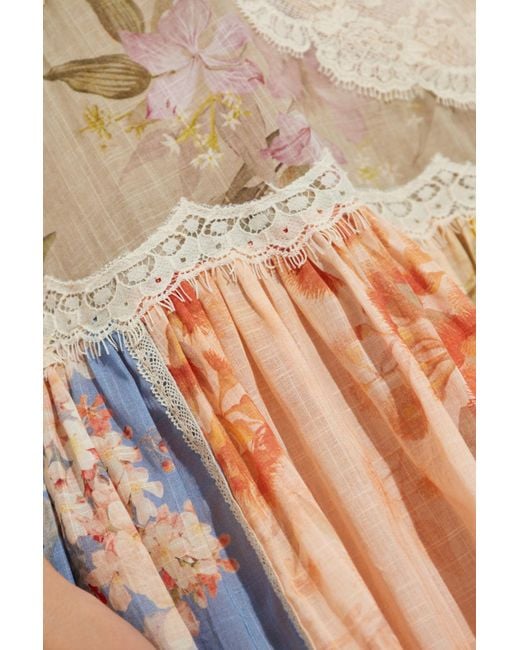 Zimmermann White Dress With Lace Inserts