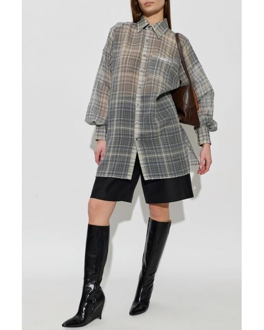 Coperni Gray Plaid Pattern Shirt