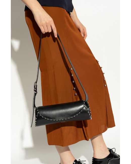 Jil Sander Black Shoulder Bag 'Cannolo Small'