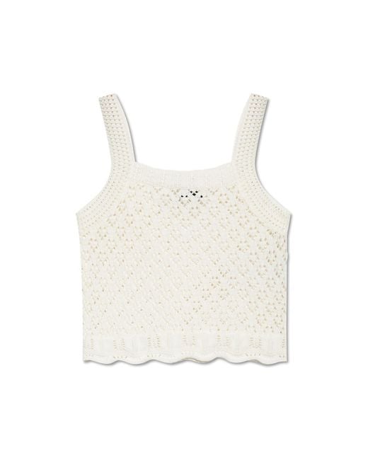 Maison Kitsuné White Knitted Top