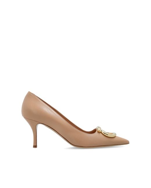 Ferragamo White Heeled Shoes "Lara"