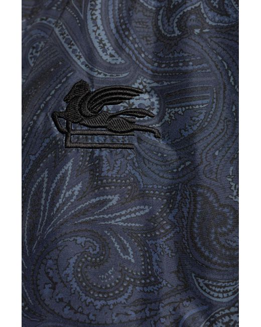 Etro Blue Bomber Jacket With Paisley Pattern for men
