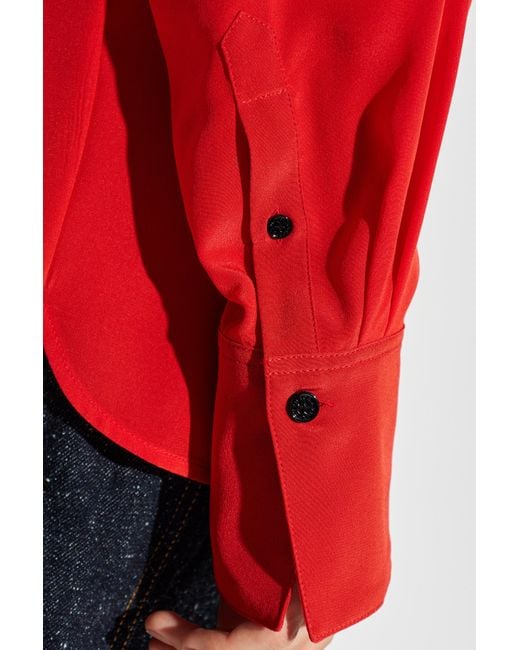 Victoria Beckham Red Silk Shirt