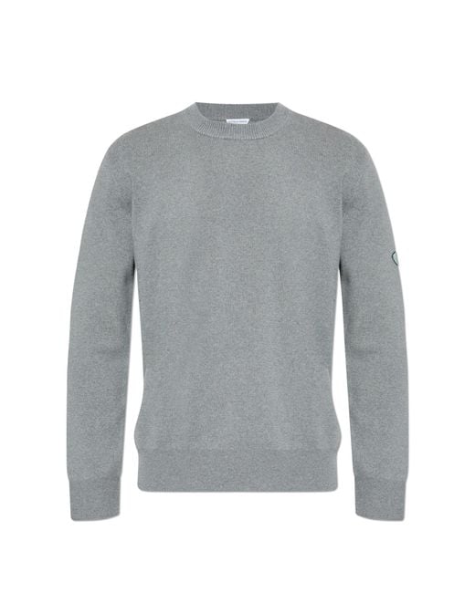 Bottega Veneta Gray Sweater With A Patch On The Sleeve for men