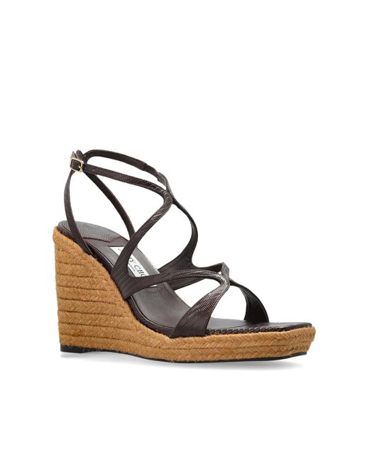 Jimmy Choo Brown Ayla Wedge Sandals