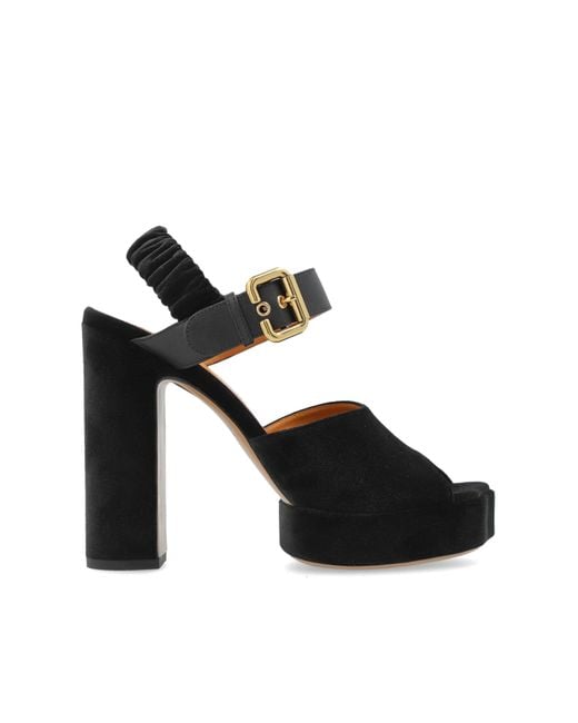 Chloé Black Platform Sandals `aria`,
