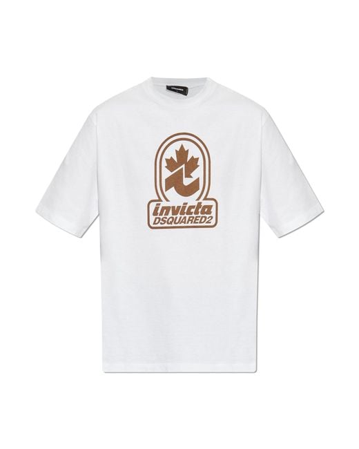 DSquared² White T-Shirt With Print for men