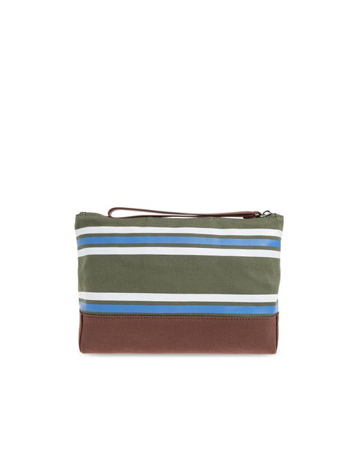 DSquared² Green Cosmetic Bag With Stripe Pattern