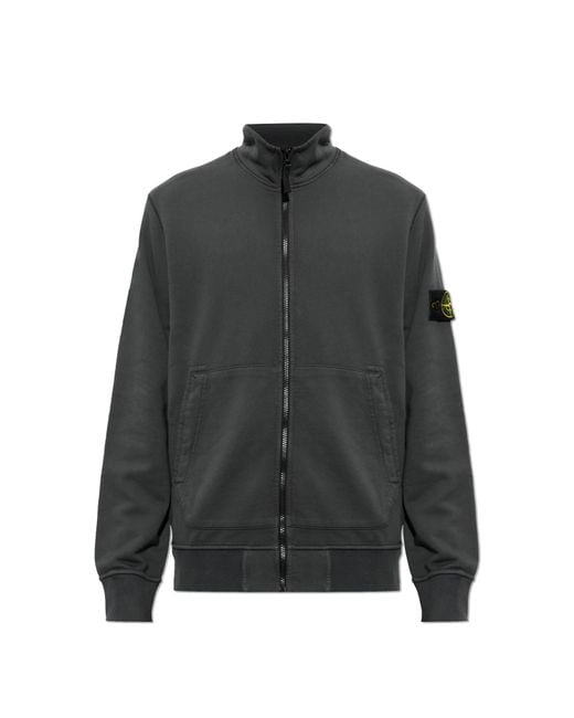 Stone Island Black Sweatshirt With Stand-Up Collar for men