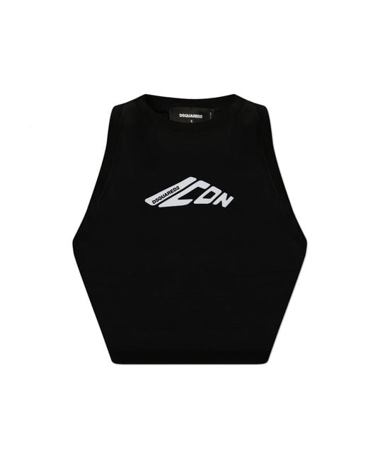 DSquared² Black Sleeveless Cropped Top