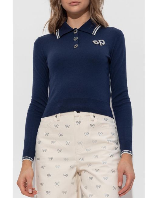 Self-Portrait Blue Wool Sweater