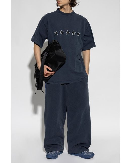 Balenciaga Blue T-Shirt With Print for men