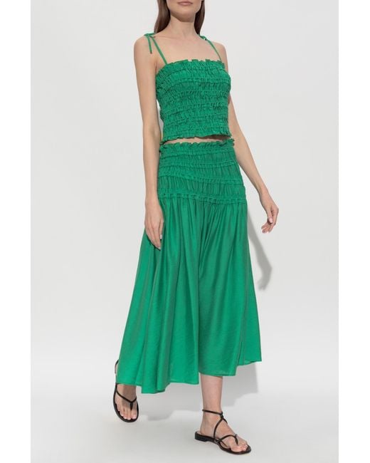 Tory Burch Green Skirt With Ruching