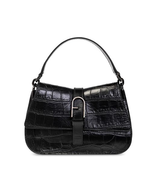 Furla 'flow Mini' Leather Shoulder Bag in Black Lyst