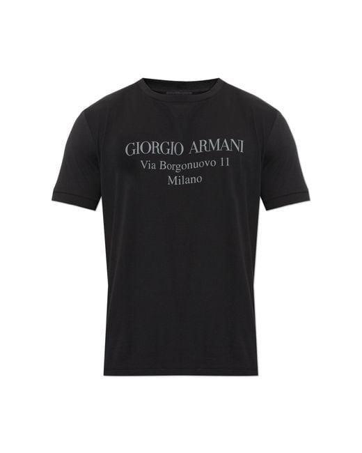 Giorgio Armani Black T-Shirt With Print for men