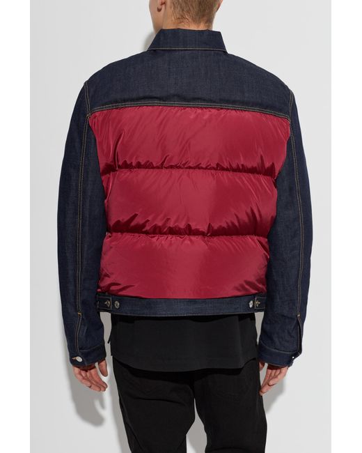 DSquared² Blue Quilted Jacket With Mixed Materials for men