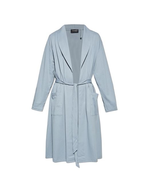 Hanro Blue Robe With Belt, for men