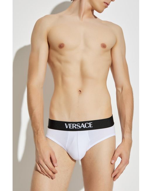 Versace White Three-Pack Briefs With Logo for men
