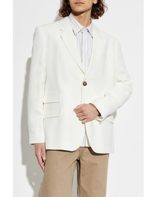 AMI White Single-Vent Blazer for men