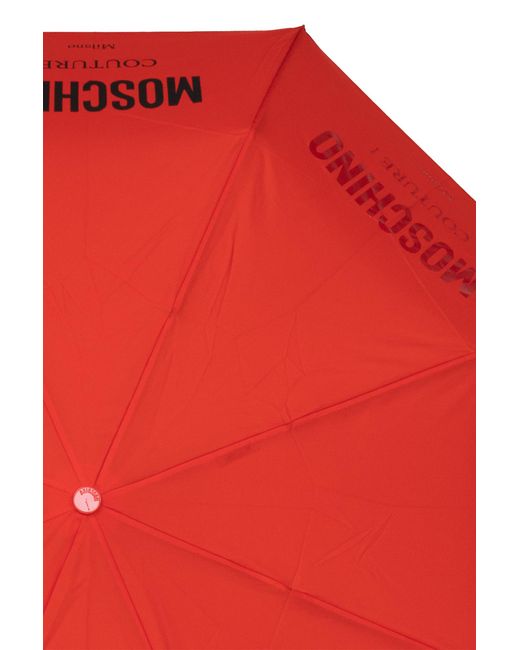 Moschino Red Umbrella With Logo,