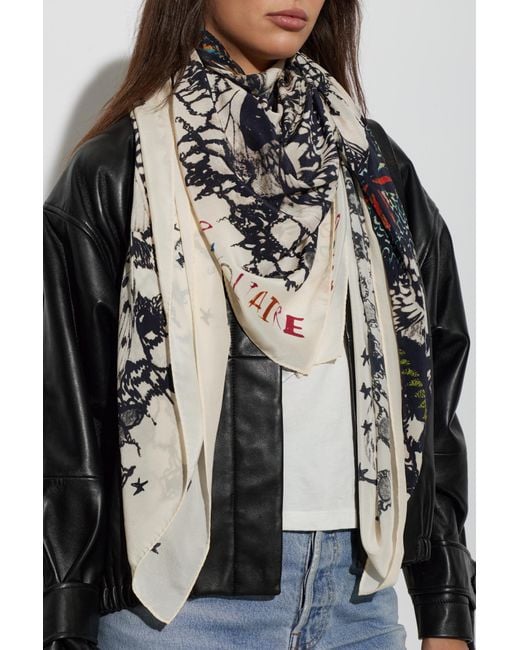 Zadig & Voltaire Black Silk Scarf 'Blondie'
