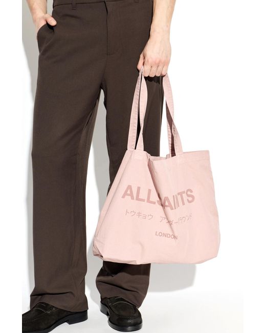 AllSaints Pink 'Underground' Shopper Bag for men