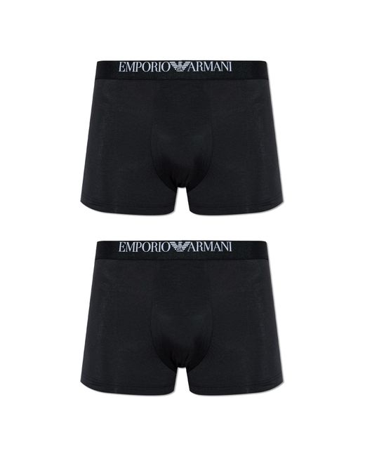 Emporio Armani Black 2-Pack Of Boxers for men
