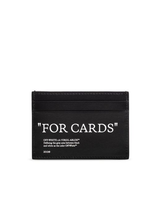 Off-White c/o Virgil Abloh Black Leather Card Holder With Logo for men