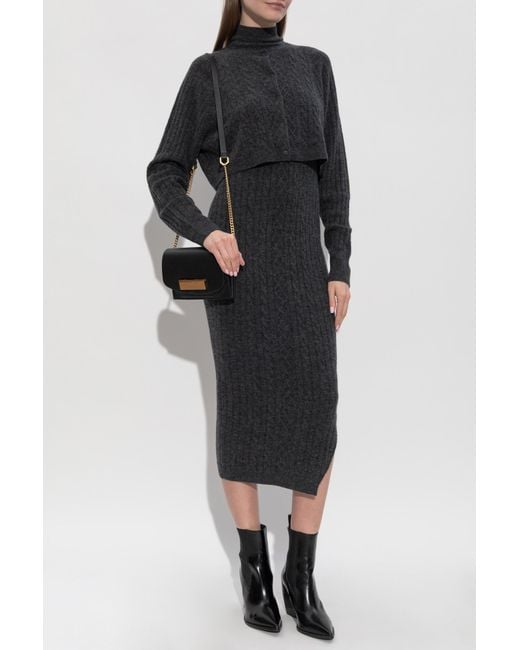 AllSaints Black Dress With "Sabine" Cardigan