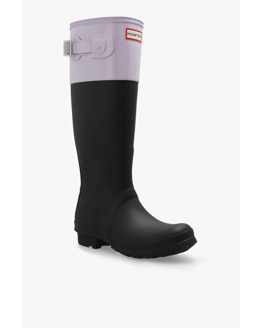 HUNTER original Tall Colour Block Rain Boots in Black Lyst