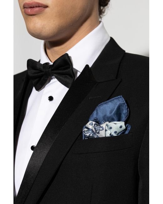 Moschino Blue Silk Pocket Square for men