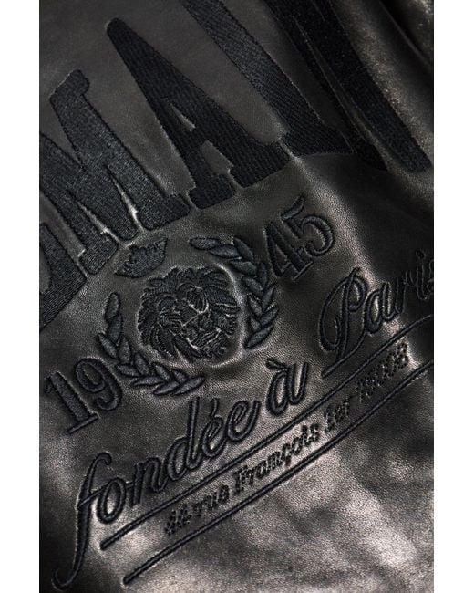 Balmain Black Leather Jacket for men