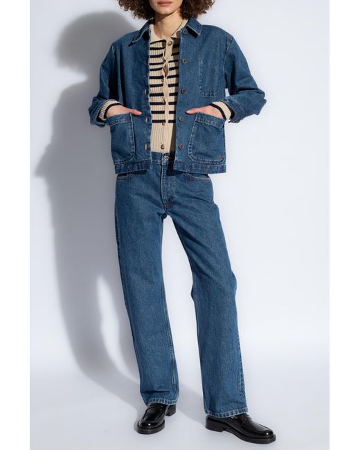 A.P.C. Blue 'relaxed' Straight Leg Jeans,