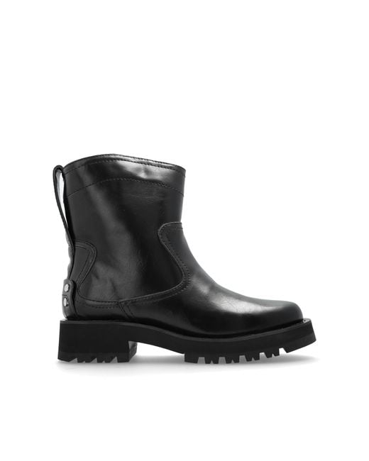 Ganni Black Ankle Boots Made Of Eco Leather