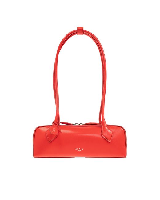 Alaïa Red Shoulder Bag With Logo,