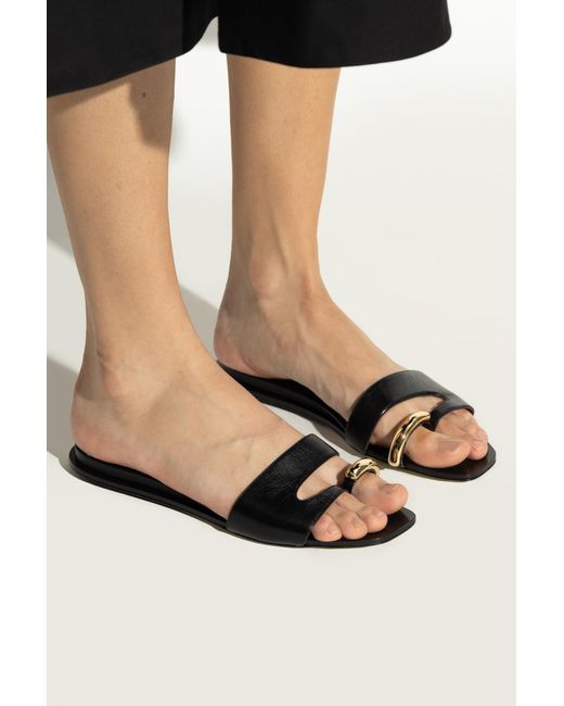 Tory Burch White Leather Slippers