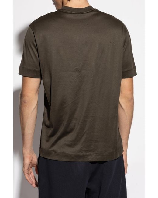 Emporio Armani Black T-Shirt With Embossed Logo for men